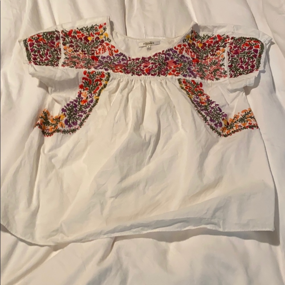 Madewell embroidered top